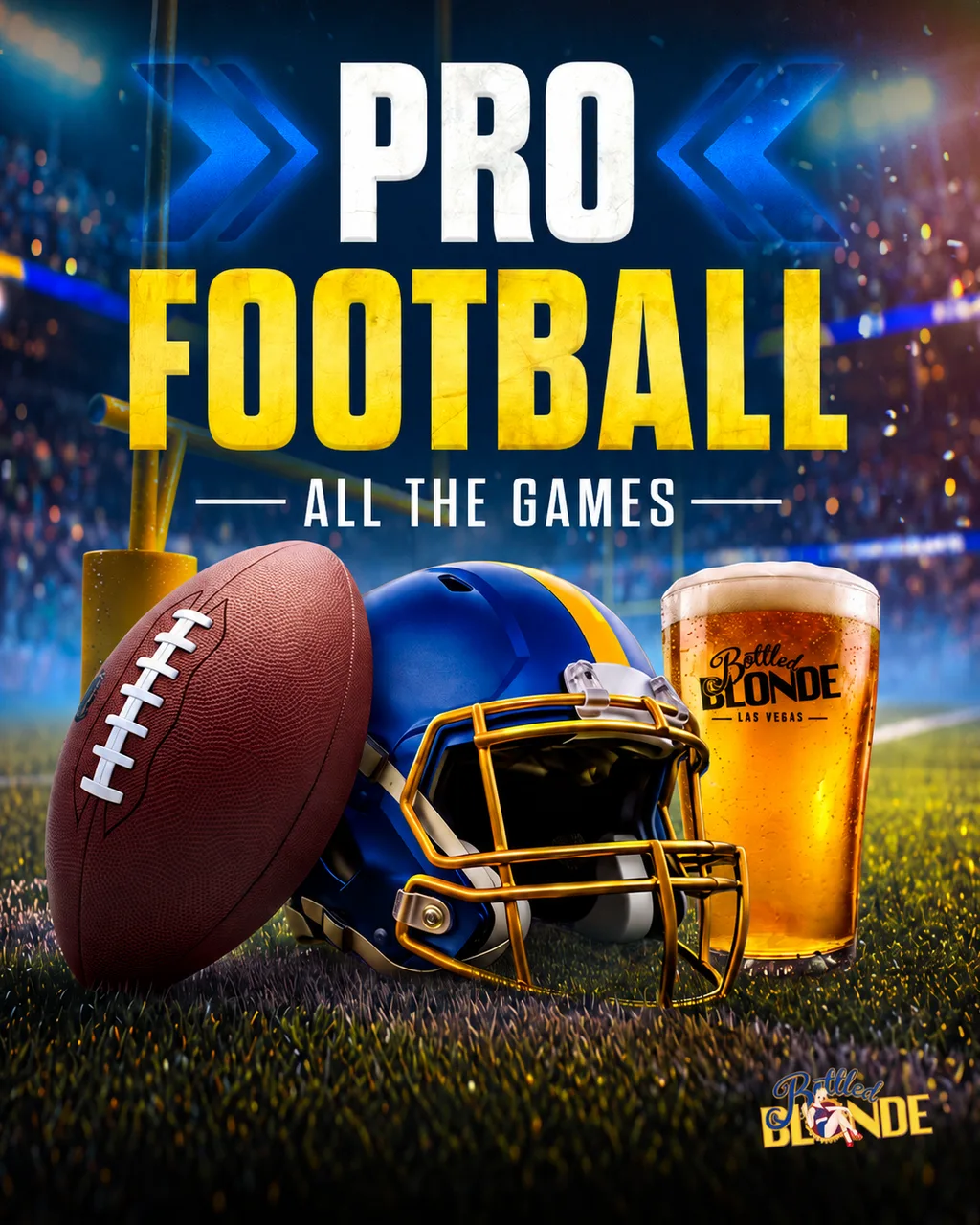 Pro Football season poster for Bottled Blonde Las Vegas